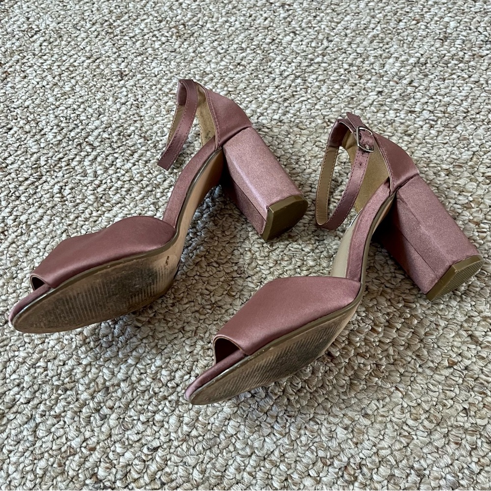 Steve Madden Pink Rose Satin Heels - Picture 5 of 5